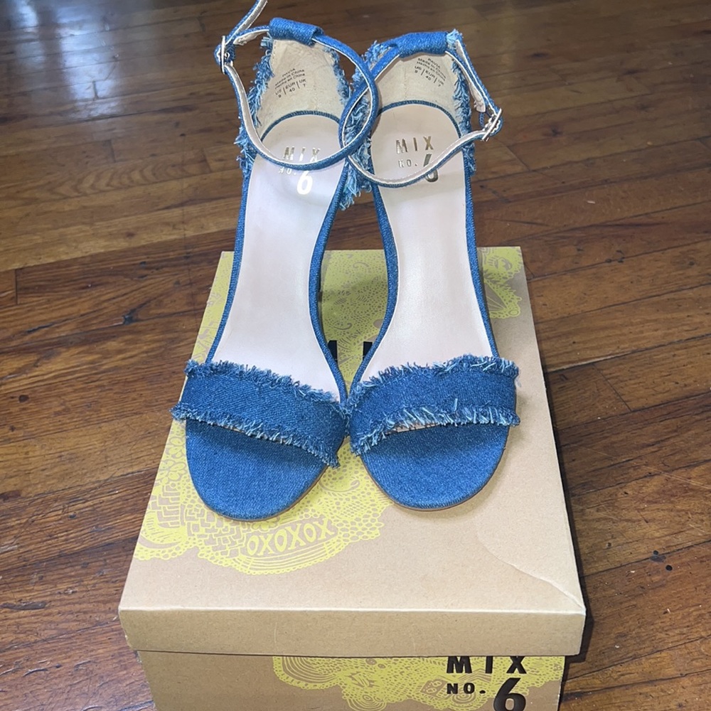 New Denim Heels Size 9